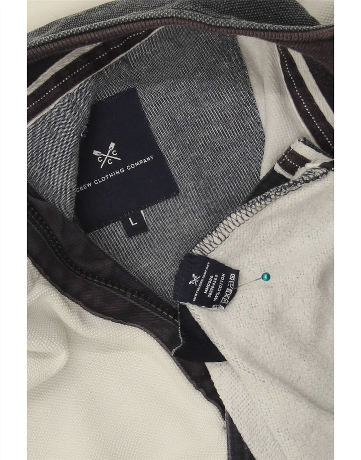 Crew Clothing Felpa con grafica da uomo Maglione grande color block blu navy