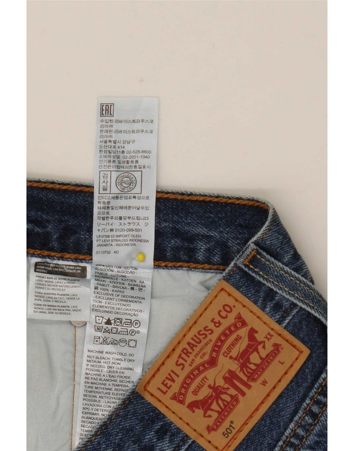 Pantaloncini Levi's da donna 501 in denim invecchiato W32 grande cotone blu