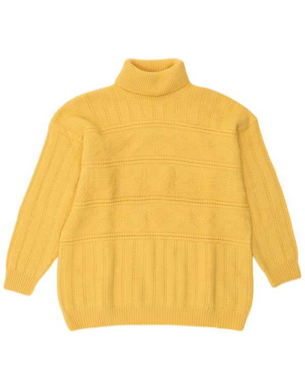 Stefanel Maglione da donna con collo alto e collo alto, UK 18 XL Giallo