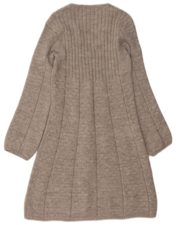 Abito maglione da donna VINTAGE UK 10 piccolo acrilico beige