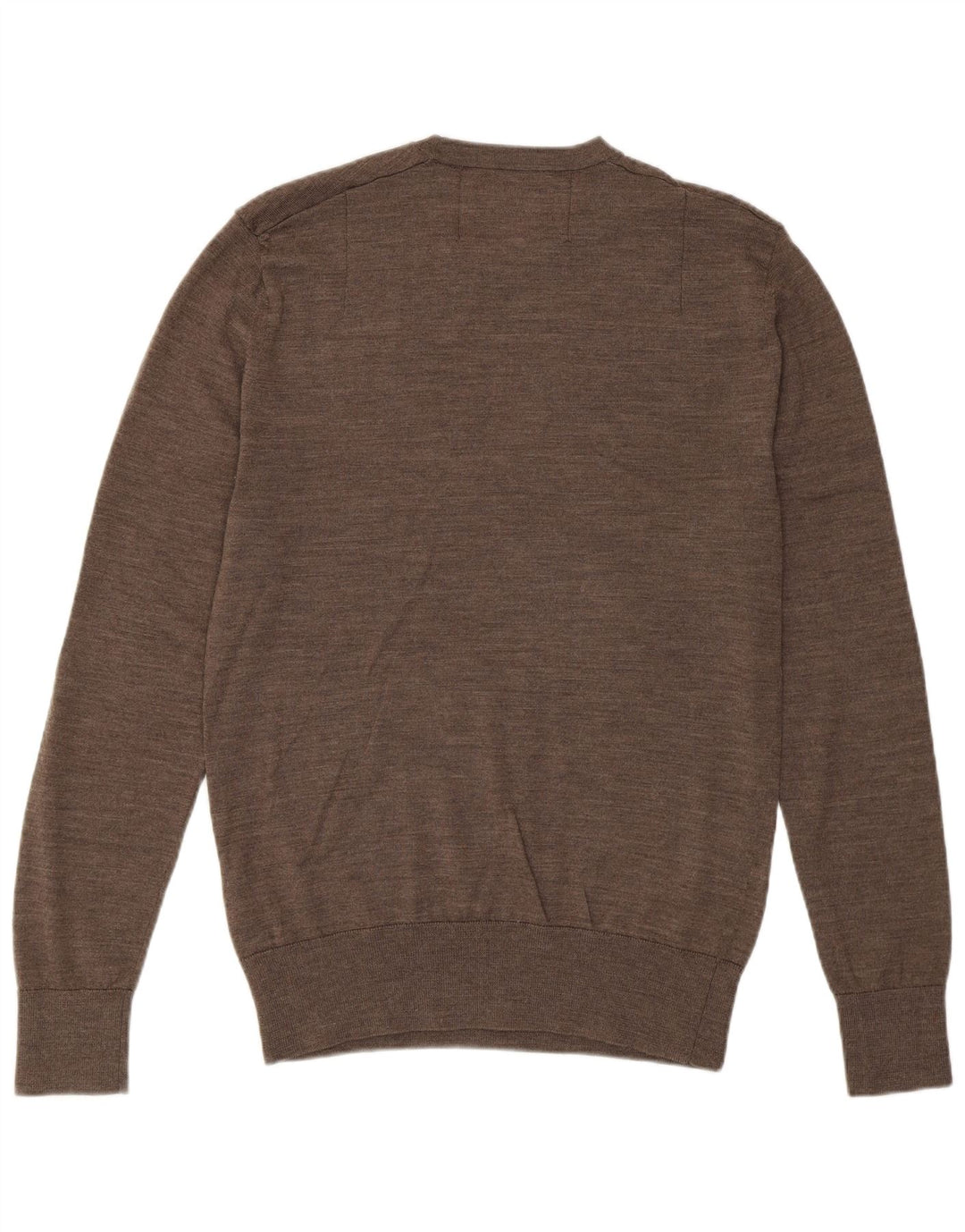 Maglione da uomo girocollo All Saints in lana merino marrone medio