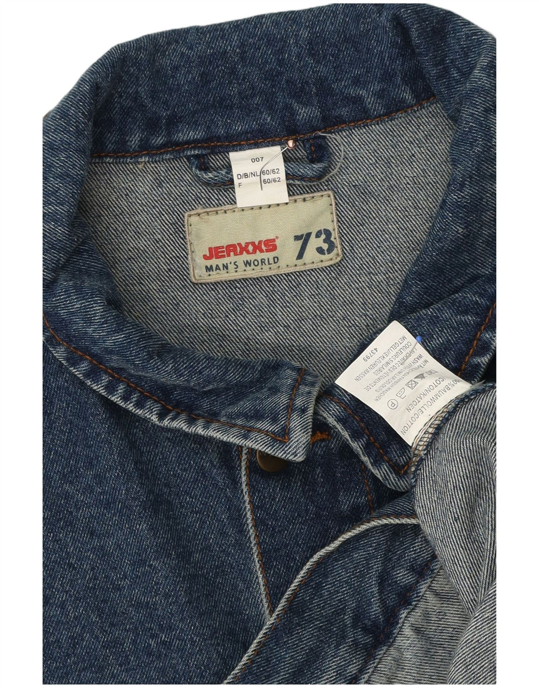Giacca di jeans da uomo Jeaxxs IT 60/62 5XL Blu Cotone