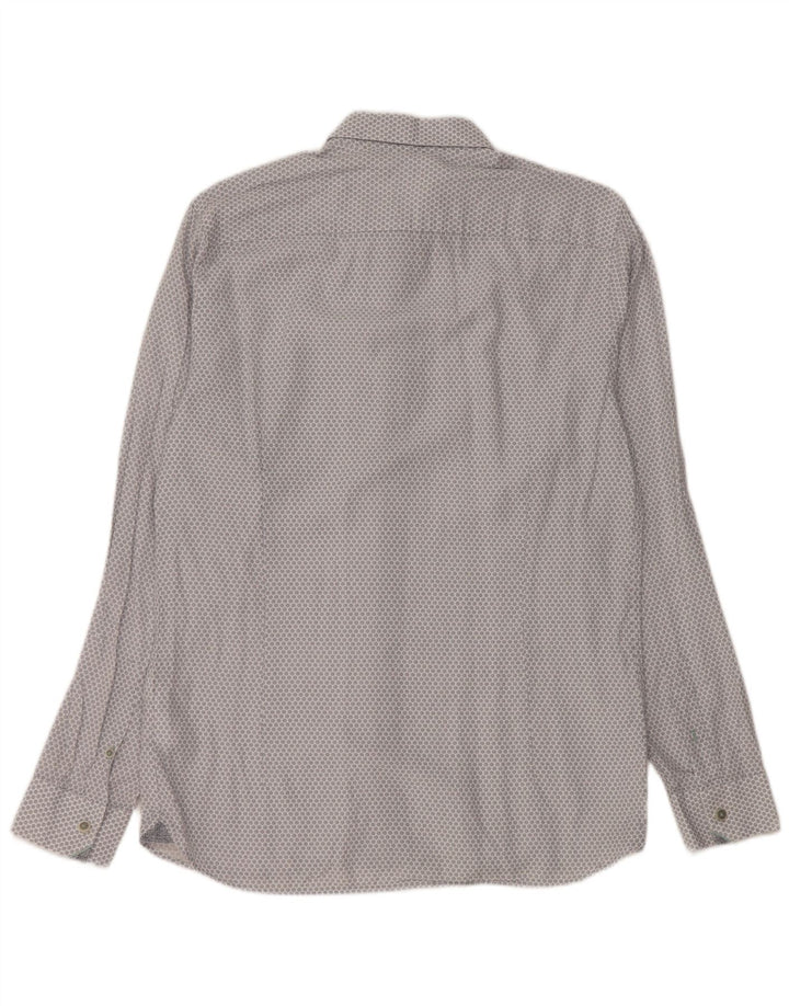 Ted Baker Camicia da uomo Taglia 3 Lyocell maculato grigio medio