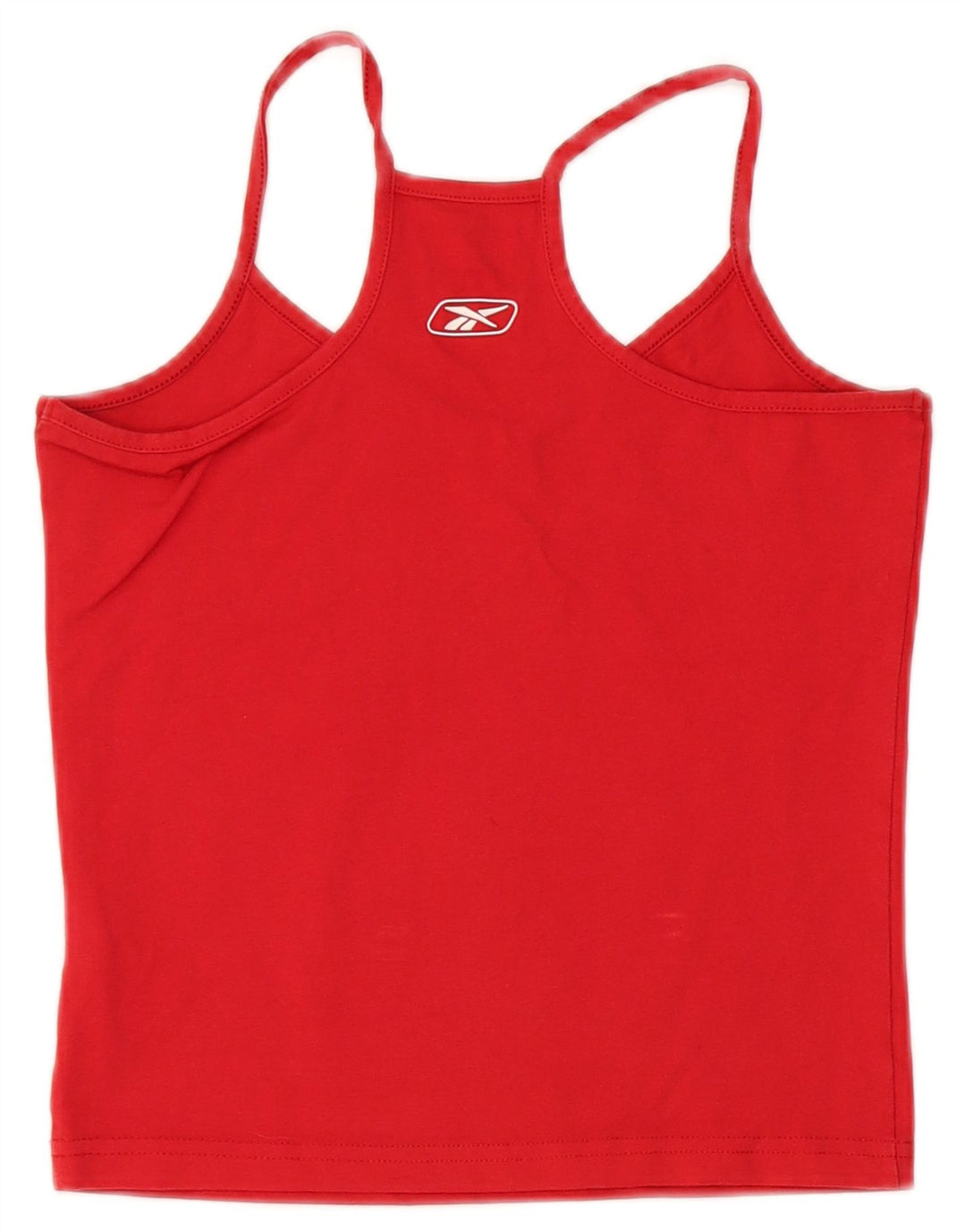 Reebok Donna Graphic Crop Cami Top UK 12 Medio Rosso Cotone