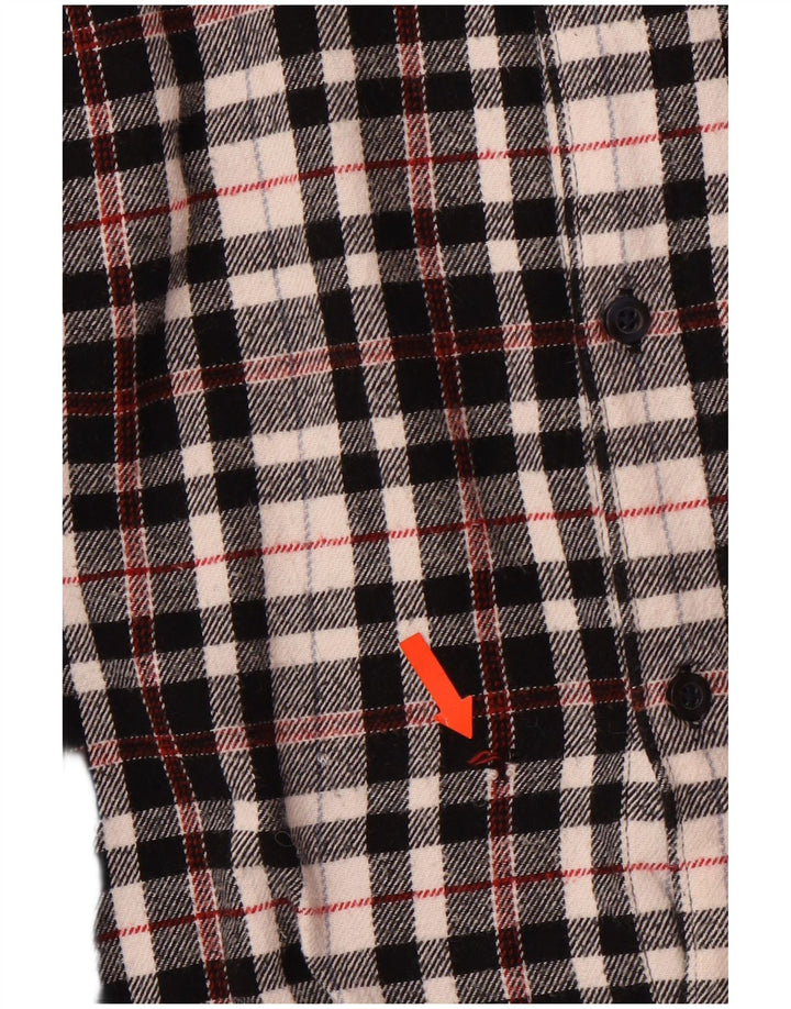 Camicia da uomo in flanella dal taglio classico a quadri Jack Wills XL in cotone a quadri nero