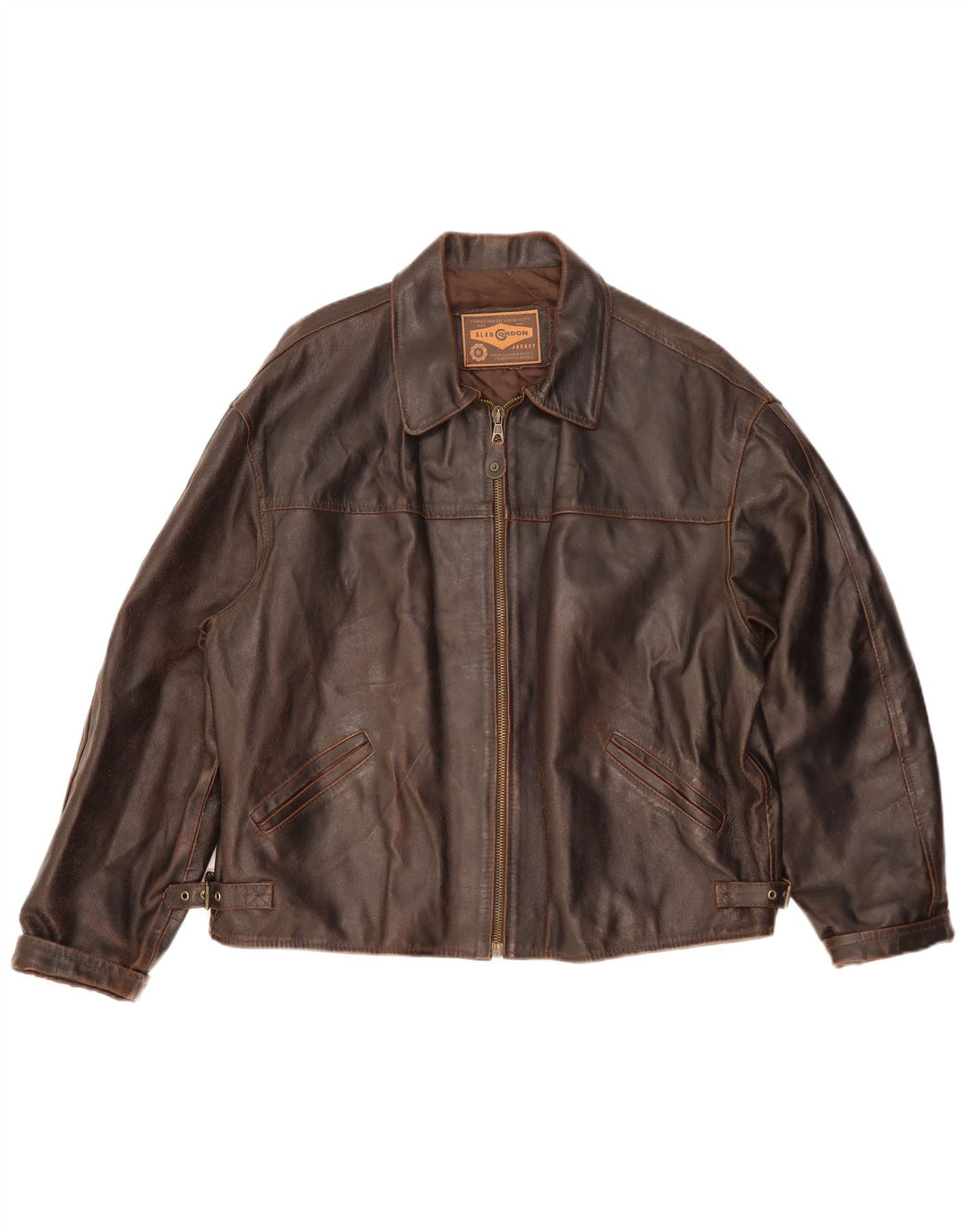 Giacca in pelle da uomo Alan Gordon UK 42 XL in pelle marrone