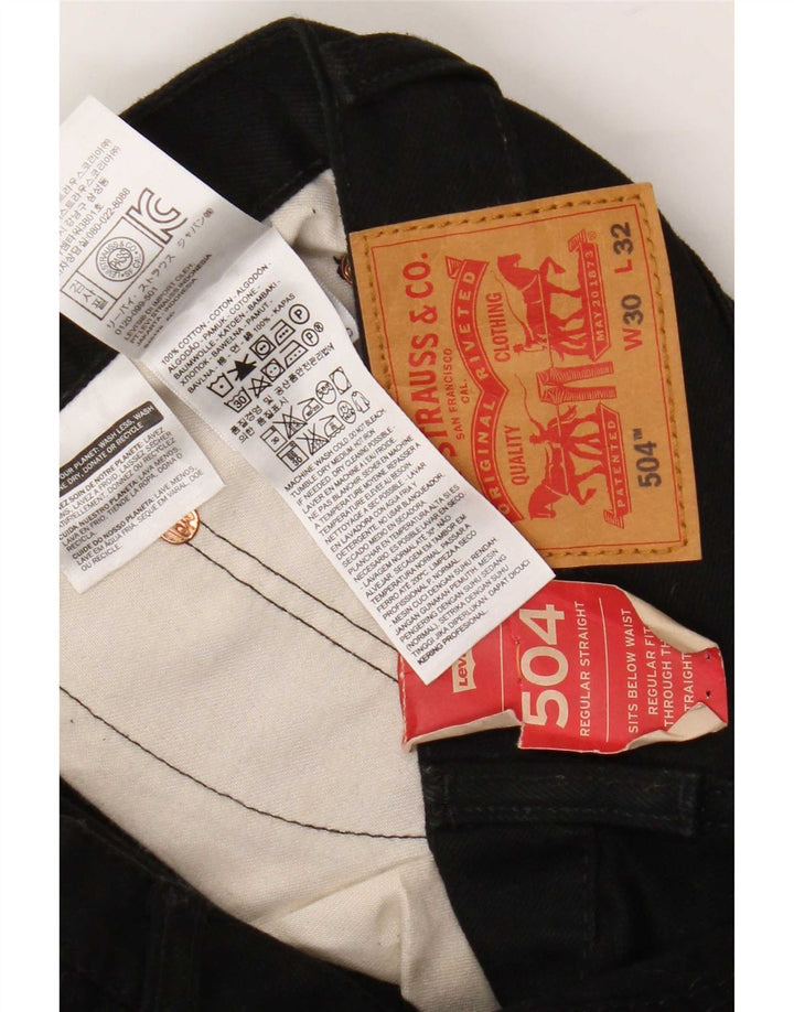 Levi's Uomo 504 Jeans dritti regolari W30 L32 Cotone Nero
