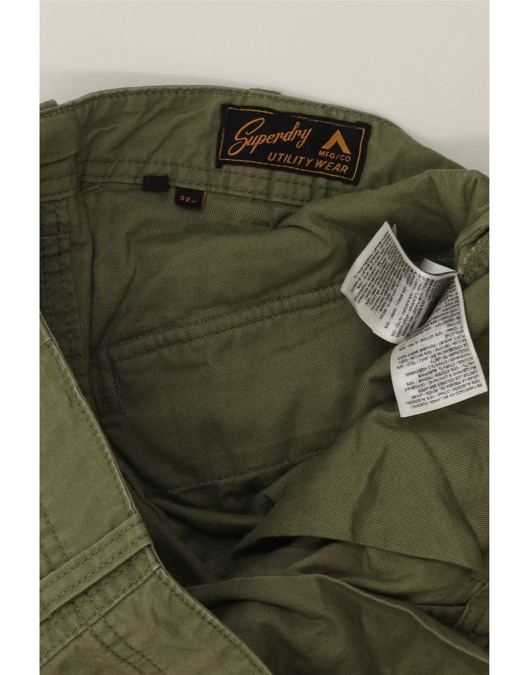 Pantaloncini cargo da uomo Superdry W32 cotone verde medio