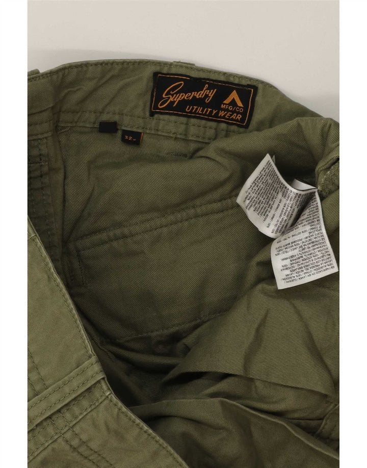 Pantaloncini cargo da uomo Superdry W32 cotone verde medio