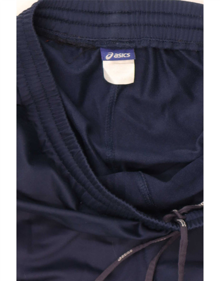 Pantaloni da tuta da uomo Asics medi in poliestere blu navy