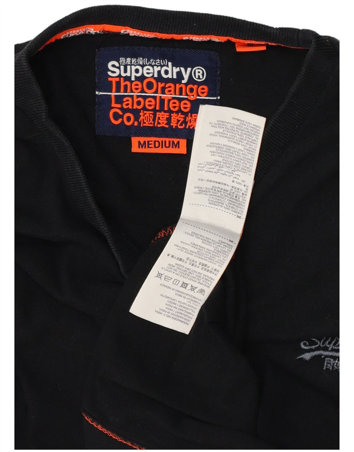 T-shirt da uomo SUPERDRY Top in cotone nero medio
