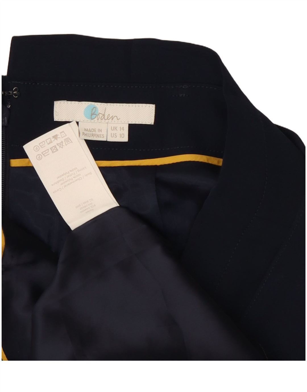 Gonna longuette da donna Boden UK 14 Large W32 poliestere blu navy
