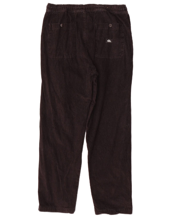 Pantaloni dritti da uomo in velluto a coste Quiksilver medi W32 L28 cotone marrone