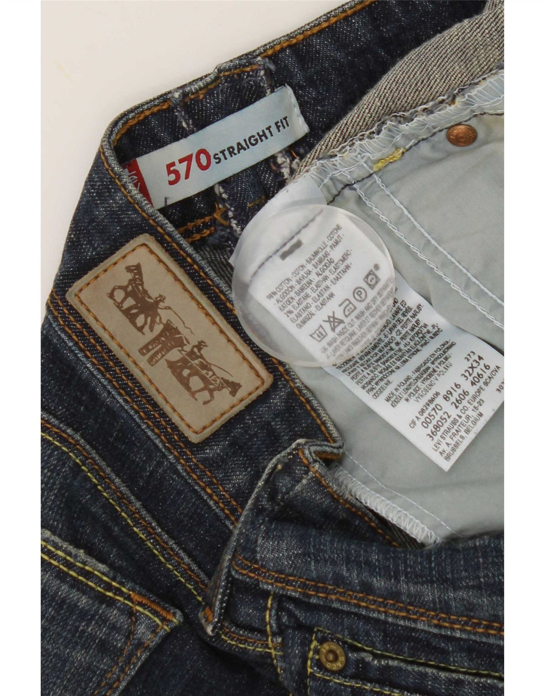 Jeans dritti 570 da donna Levi's W32 L29 cotone blu navy