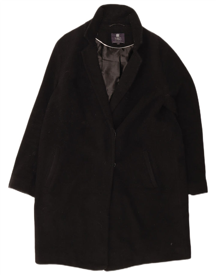 Cappotto da donna Marks & Spencer UK 14 grande lana nera