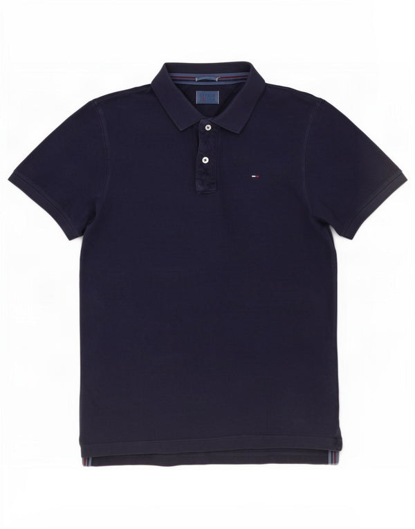 Polo da uomo Tommy Hilfiger grande in cotone blu navy