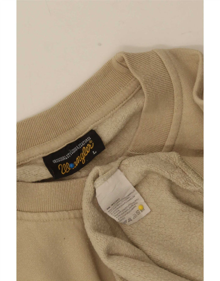 Wrangler Felpa da uomo Maglione Large Beige Cotton