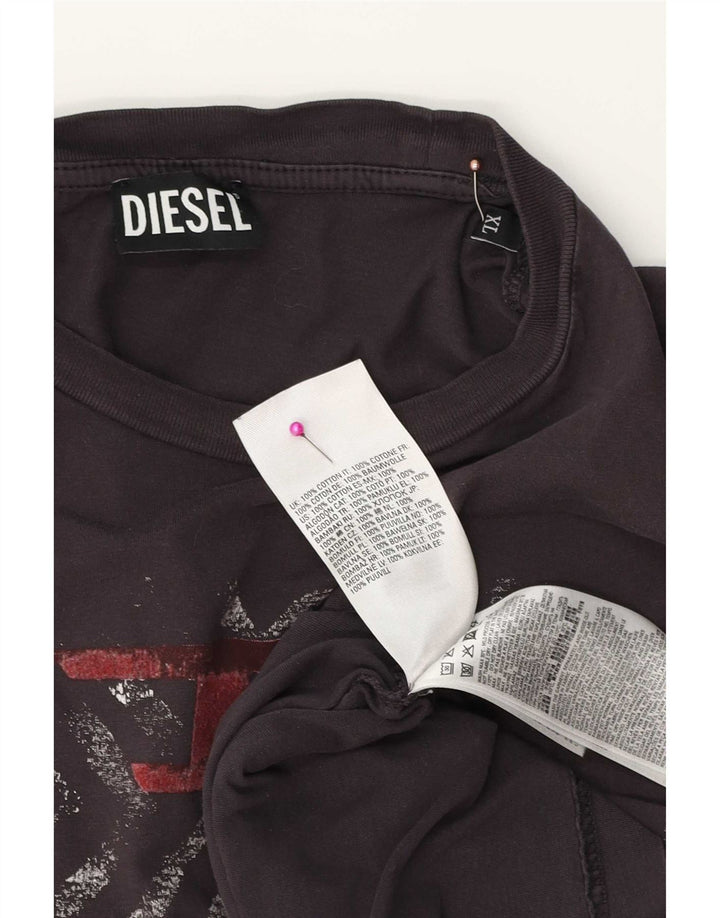 T-shirt da uomo Diesel Top XL in cotone marrone