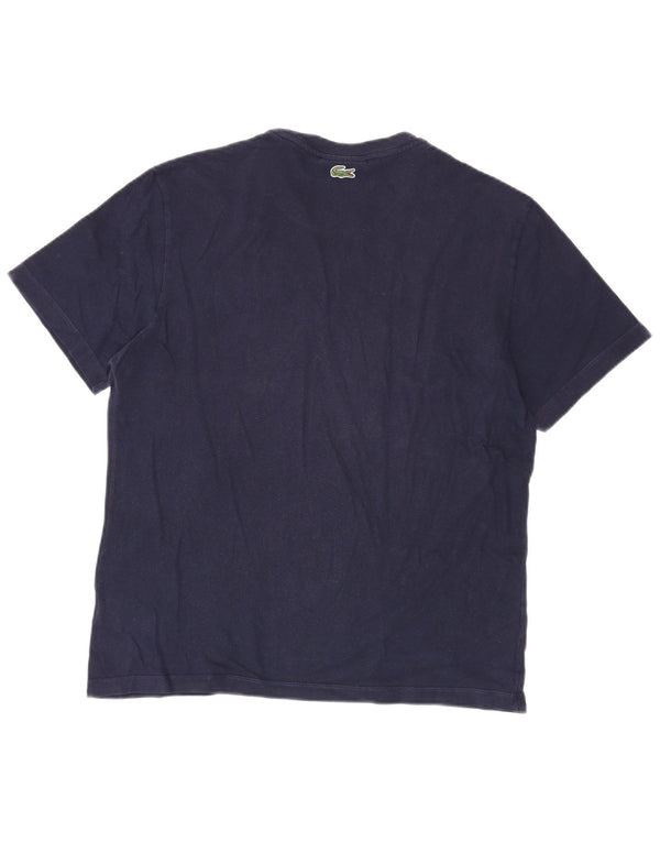 T-shirt grafica da uomo con vestibilità regolare Lacoste, taglia 5 grande, in cotone blu navy