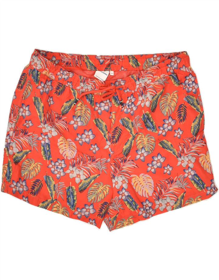 JACK & JONES Mens Swimming Shorts XL Red Floral Polyester Vintage Jack & Jones and Second-Hand Jack & Jones from Messina Hembry 