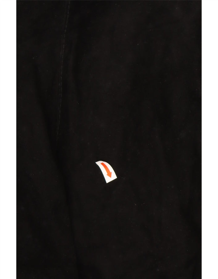 Giacca in pelle scamosciata corta da donna VINTAGE UK 10 piccola nera