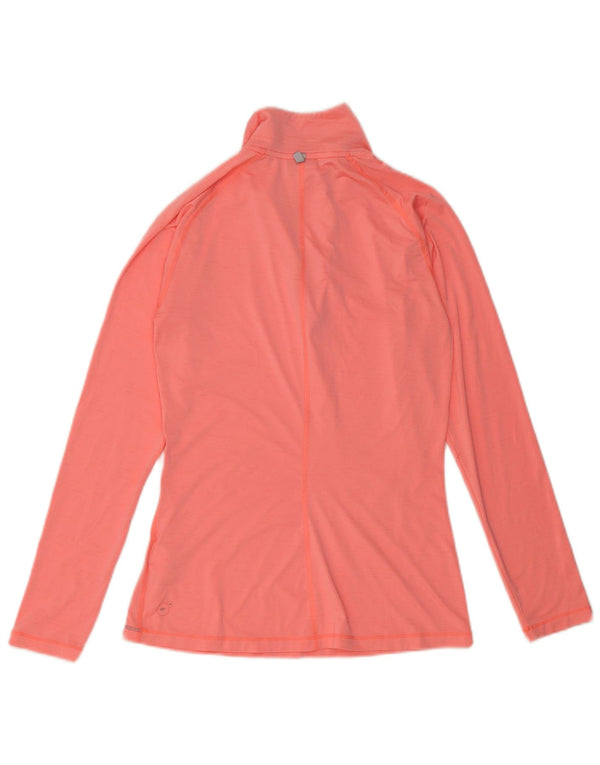 PUMA Top da donna con zip e collo a maniche lunghe UK 8 Small Rosa Poliestere