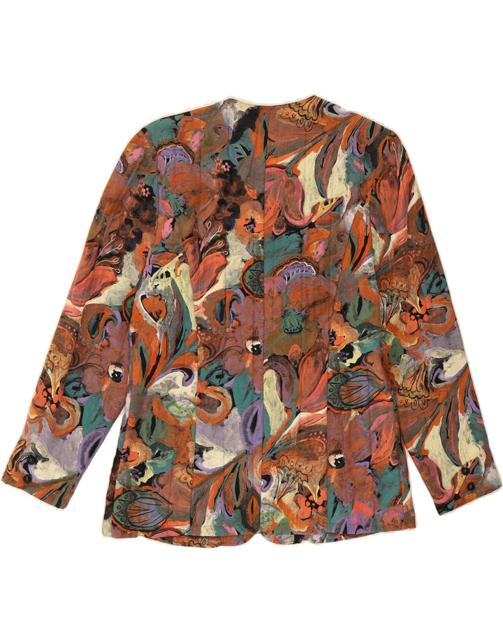 TRU Womens Abstract Pattern Blazer Jacket EU 40 Medium Multicoloured Vintage Tru and Second-Hand Tru from Messina Hembry 