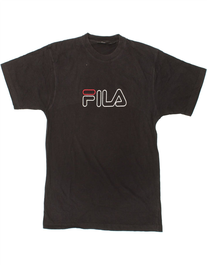FILA Mens Graphic T-Shirt Top Medium Black Vintage Fila and Second-Hand Fila from Messina Hembry 