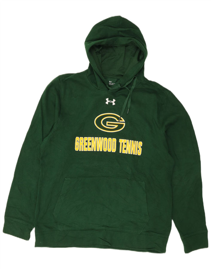 Felpa con cappuccio grafica da uomo Under Armour verde medio