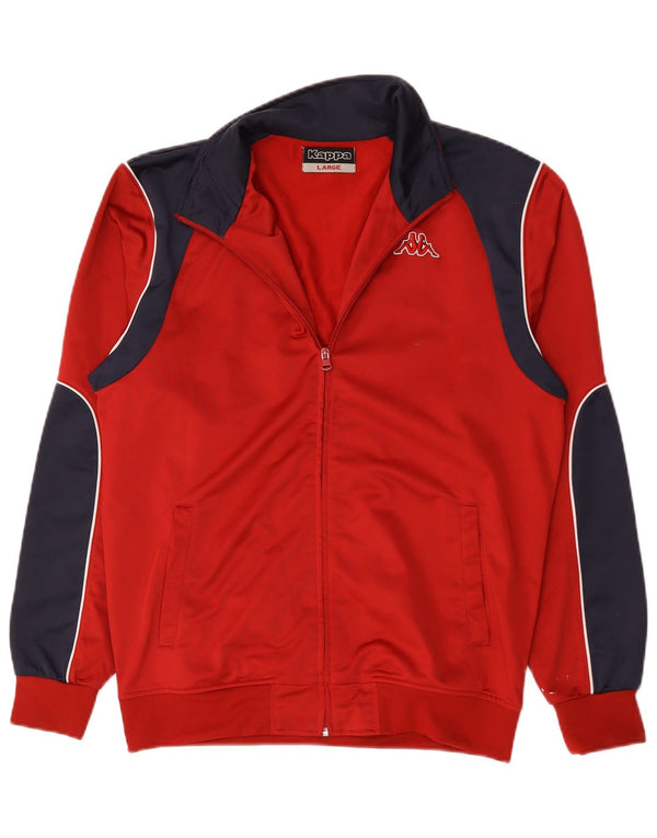 Giacca da tuta da uomo Kappa grande rossa in poliestere color block