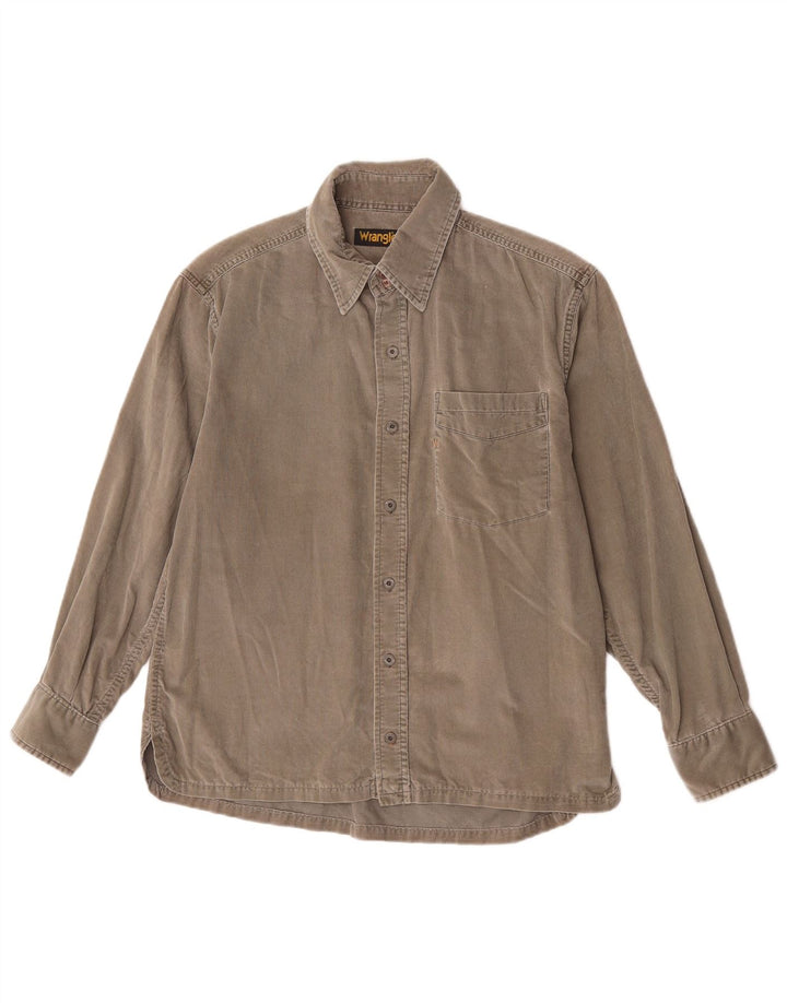 Camicia da uomo in velluto a coste Wrangler grigio medio