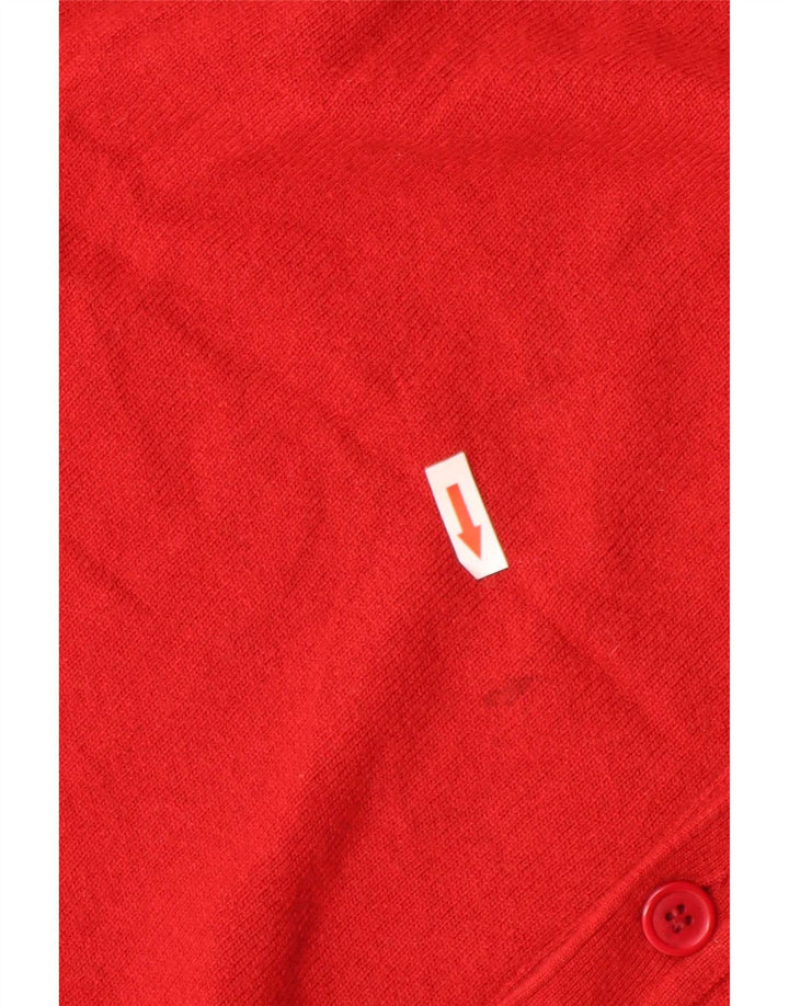 Maglione Cardigan Senza Maniche Da Uomo Benetton Grande In Lana Rossa