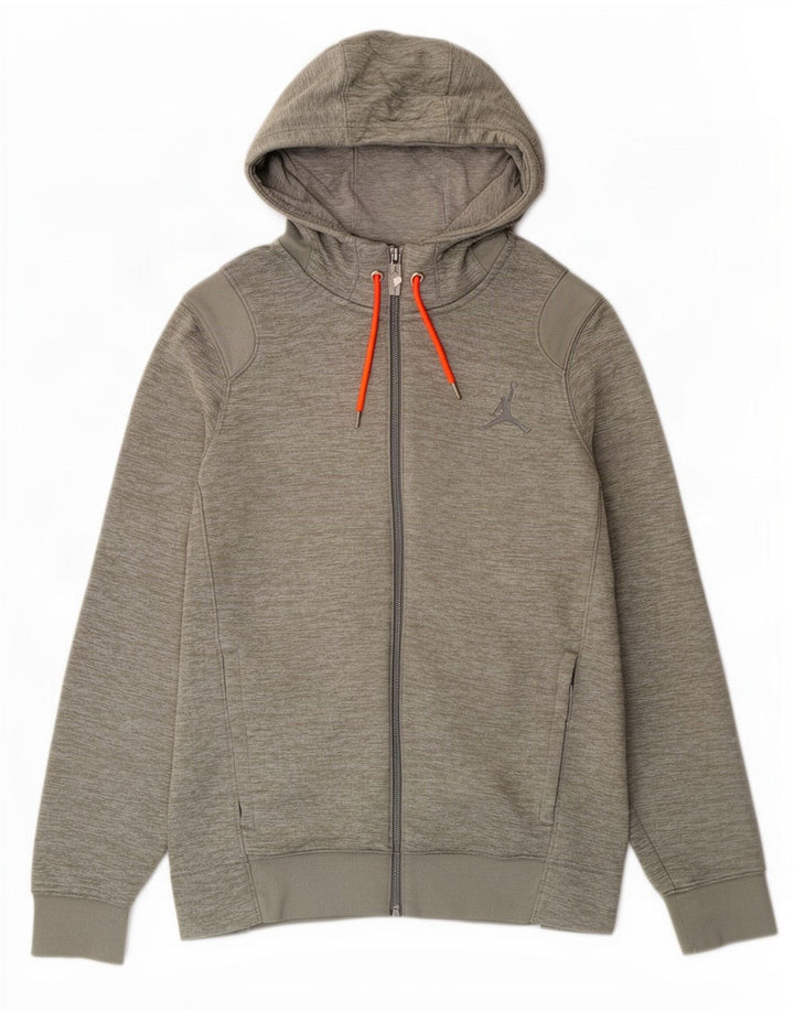 Felpa con cappuccio e zip Jordan da uomo in poliestere grigio medio