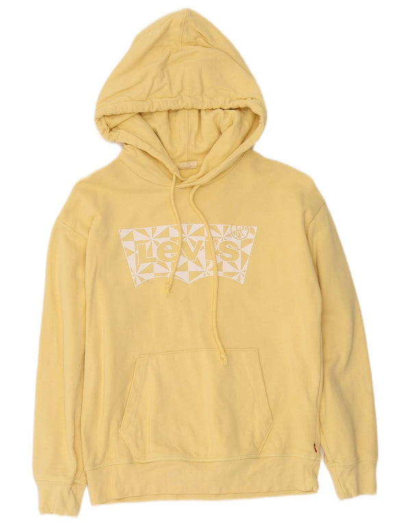 Maglione con cappuccio grafico da uomo Levi's XS in cotone giallo
