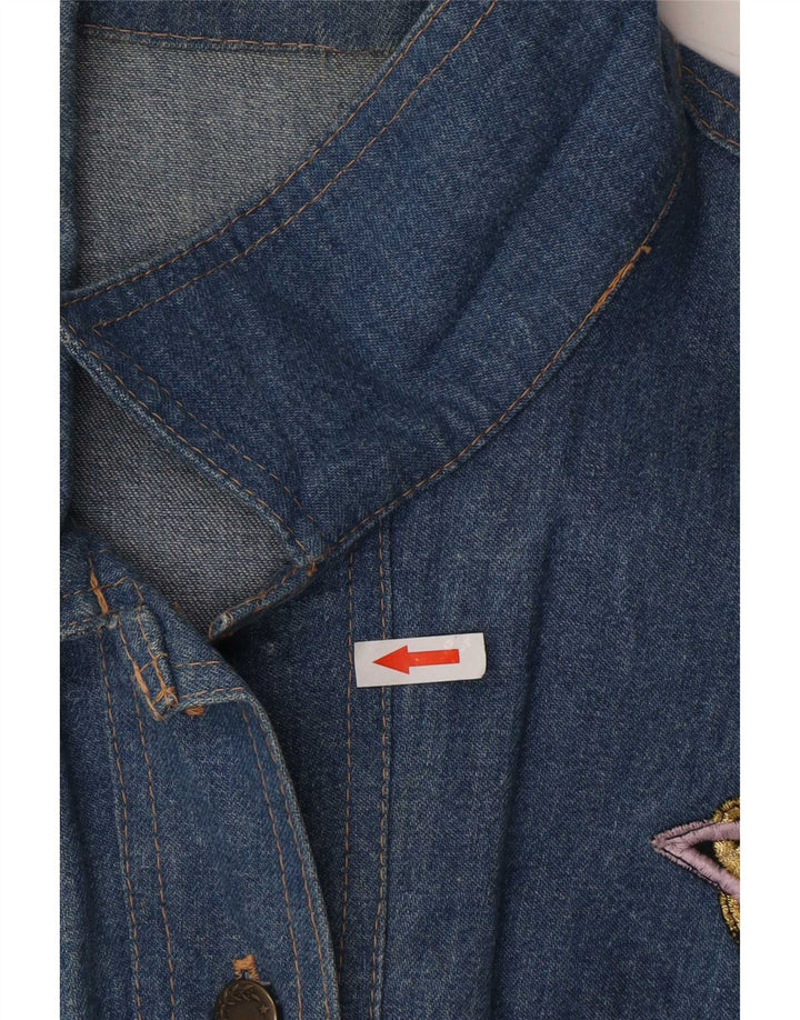 Giacca di jeans vintage da donna UK 14 grande blu