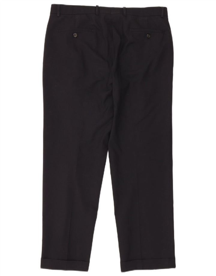 RALPH LAUREN Pantaloni da completo da uomo con pegged comfort totale W34 L30 neri