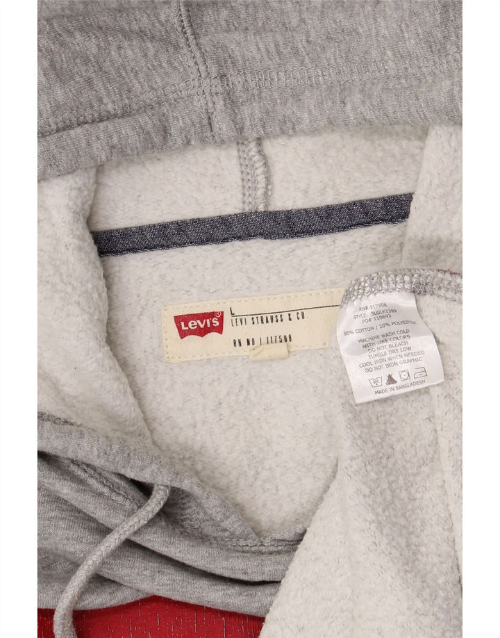 Maglione con cappuccio grafico da uomo Levi's, grande cotone chiazzato grigio