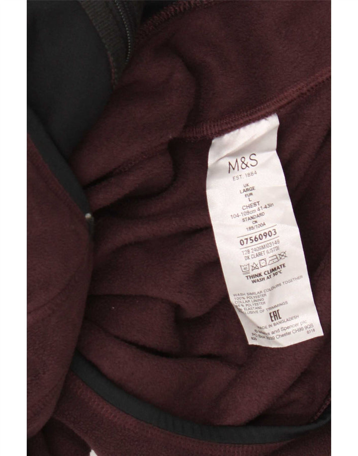 Giacca in pile da uomo Marks & Spencer UK 40 Large Bordeaux Poliestere