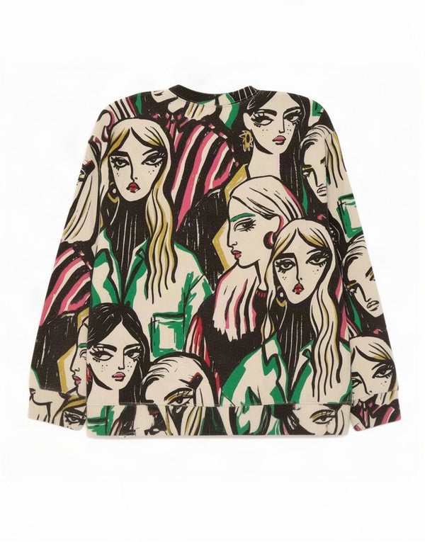 Felpa grafica da donna Zara, maglione UK 14, media, multicolore