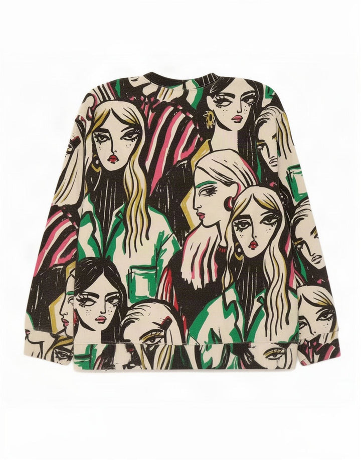 Felpa grafica da donna Zara, maglione UK 14, media, multicolore