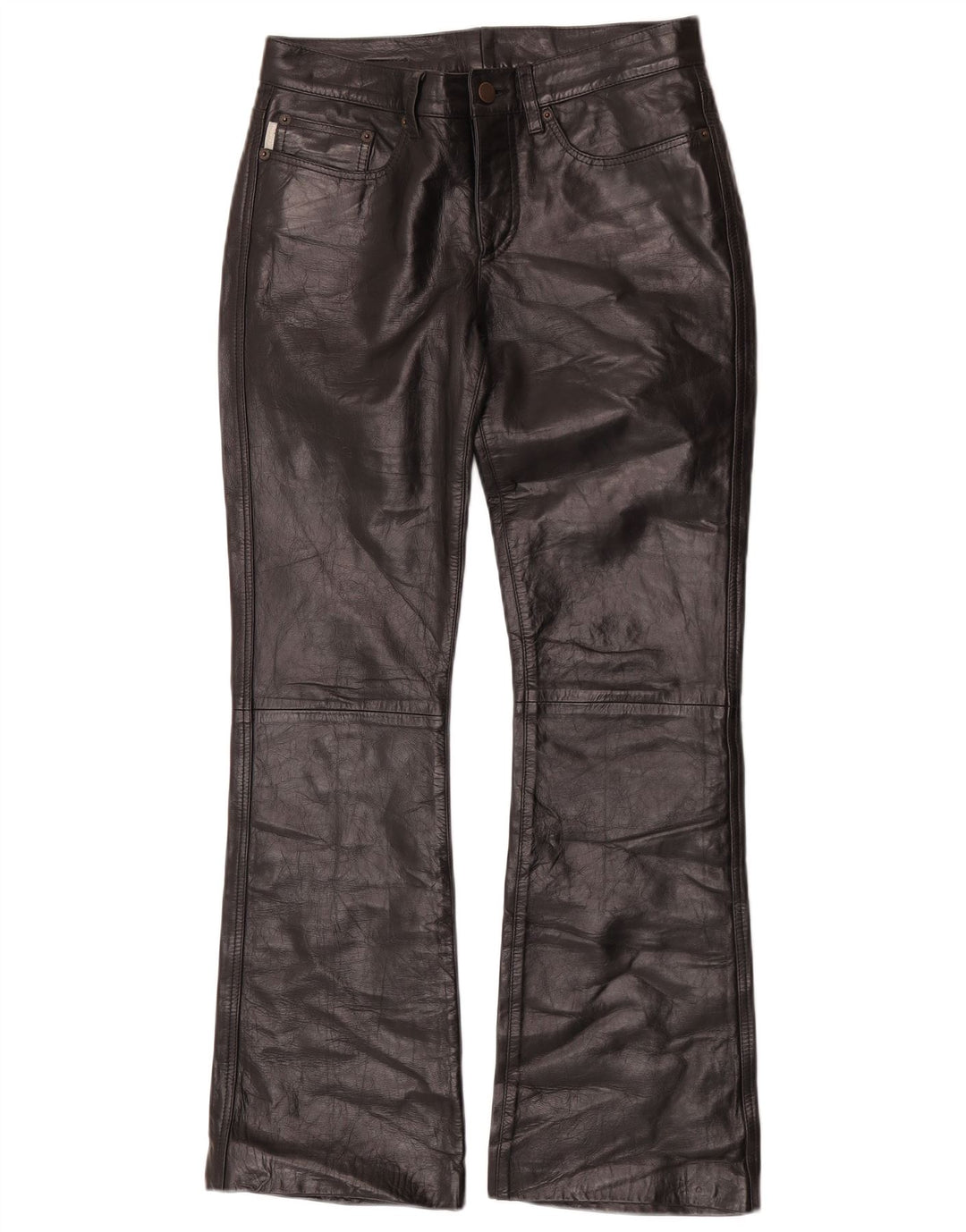 Pantaloni in pelle bootcut da donna Iceberg W27 L29 Pelle nera