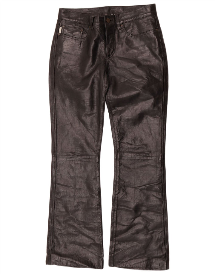 Pantaloni in pelle bootcut da donna Iceberg W27 L29 Pelle nera