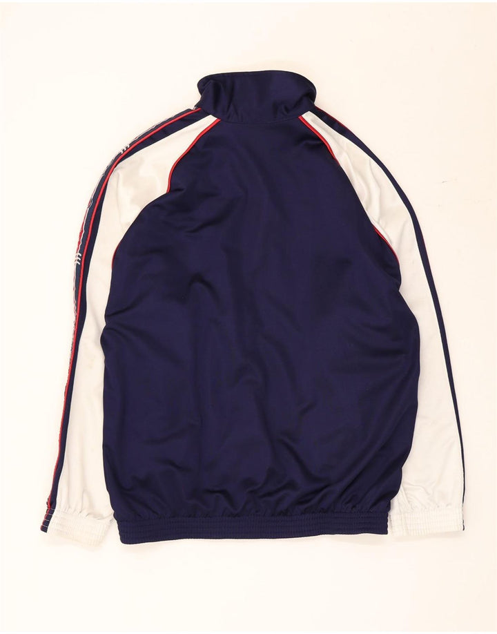 Giacca da ginnastica grafica da uomo vintage a blocchi di colore blu navy medio
