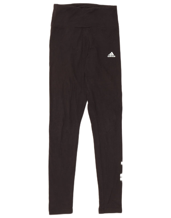 Leggings grafici da donna Adidas UK 4/6 XS cotone nero