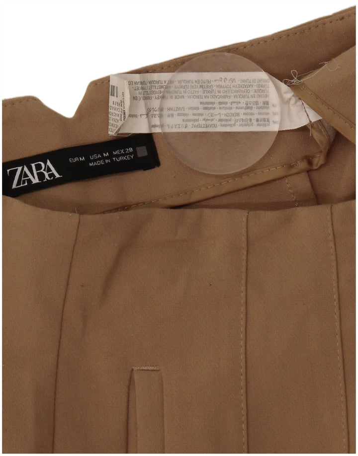 Pantaloni corti slim da donna Zara medi W28 L26 poliestere beige