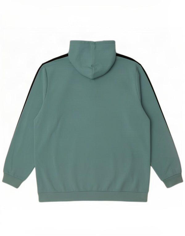 Maglione con cappuccio e zip da uomo Adidas 2XL in cotone turchese