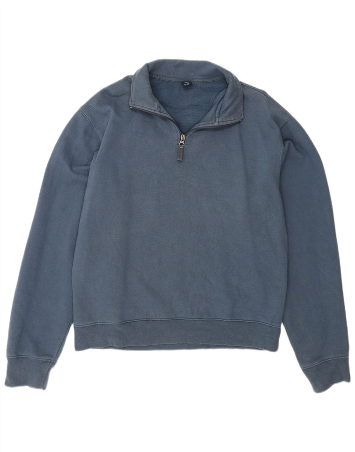 Gap Felpa da uomo con zip sul collo, maglione piccolo blu