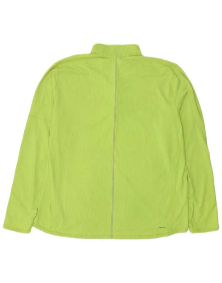 Top della tuta da ginnastica Nike Dri Fit con collo e zip da uomo 2XL verde poliestere