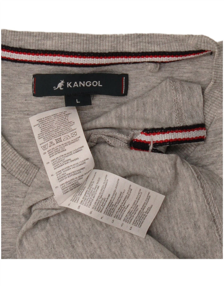 T-shirt da uomo Kangol Top grande in cotone chiazzato grigio