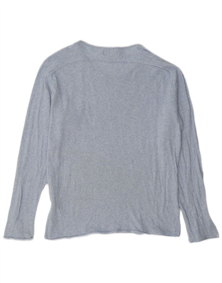 Top Zara da uomo a maniche lunghe in cotone puntinato blu grande